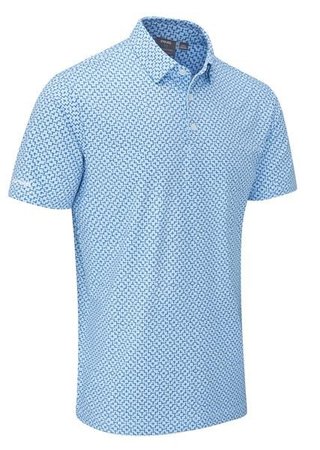 PING Ephron Printed mens polo, baltic sea multi