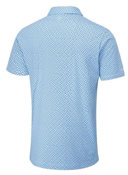 PING Ephron Printed mens polo, baltic sea multi