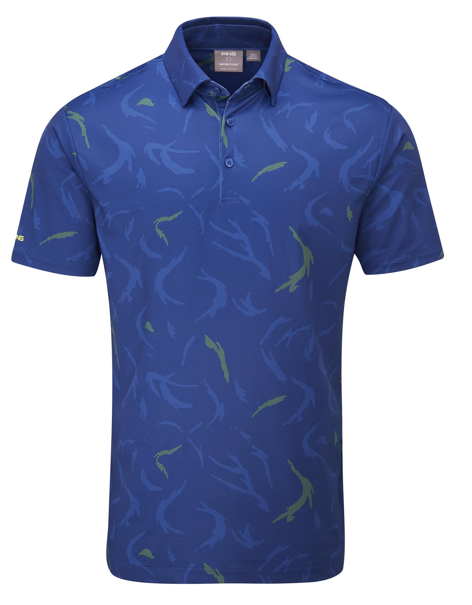 PING Ephron Printed mens polo, inky multi