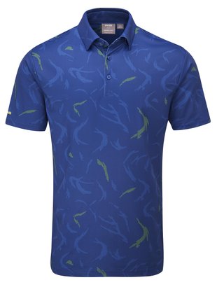 PING Ephron Printed mens polo, inky multi