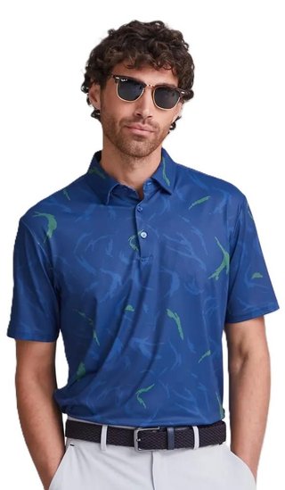 PING Ephron Printed mens polo, inky multi