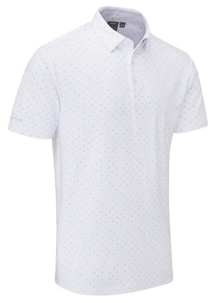PING Ephron Printed mens polo, white/green bay multi