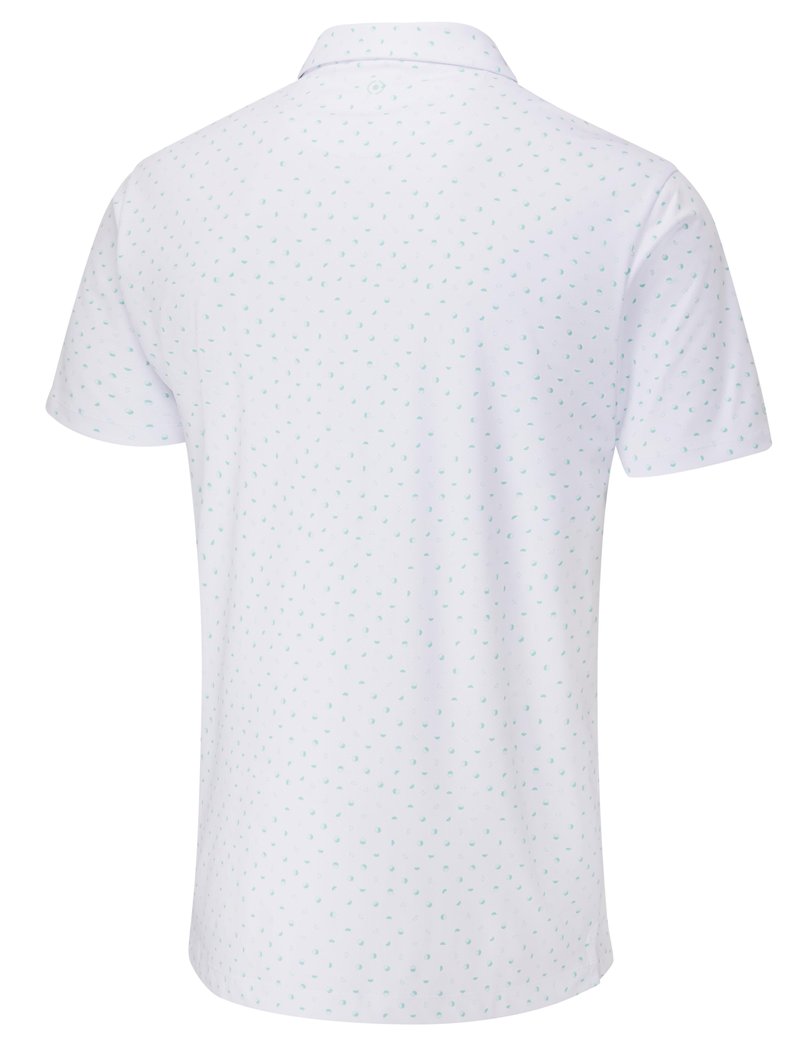 PING Ephron Printed mens polo, white/green bay multi
