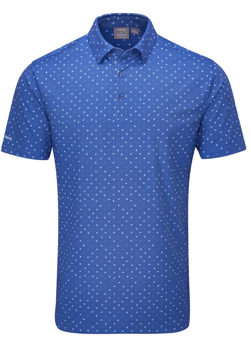 PING Ephron Printed mens polo, bright cobalt multi