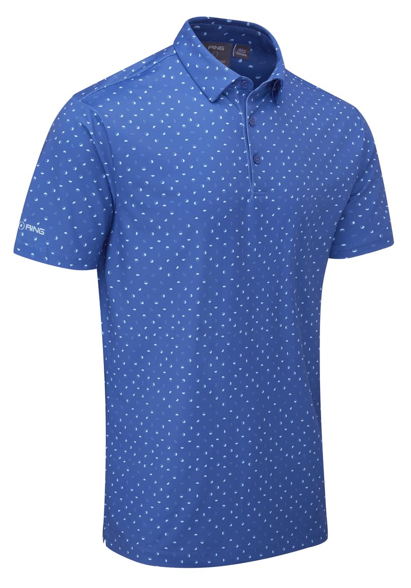 PING Ephron Printed mens polo, bright cobalt multi