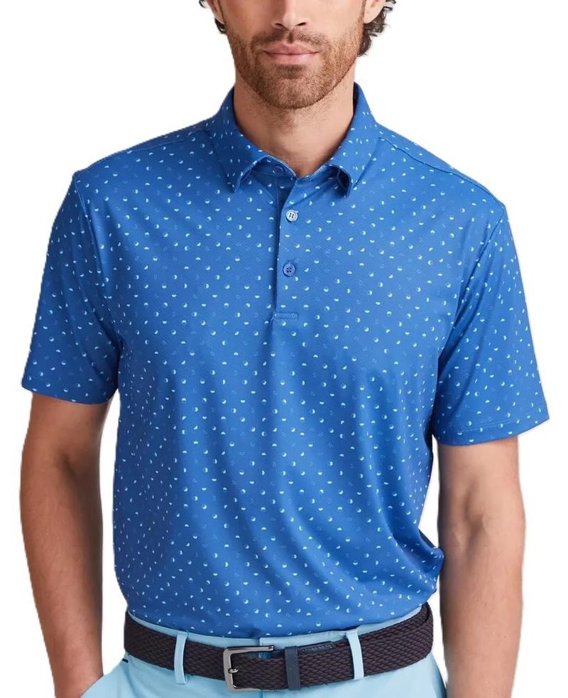 PING Ephron Printed mens polo, bright cobalt multi