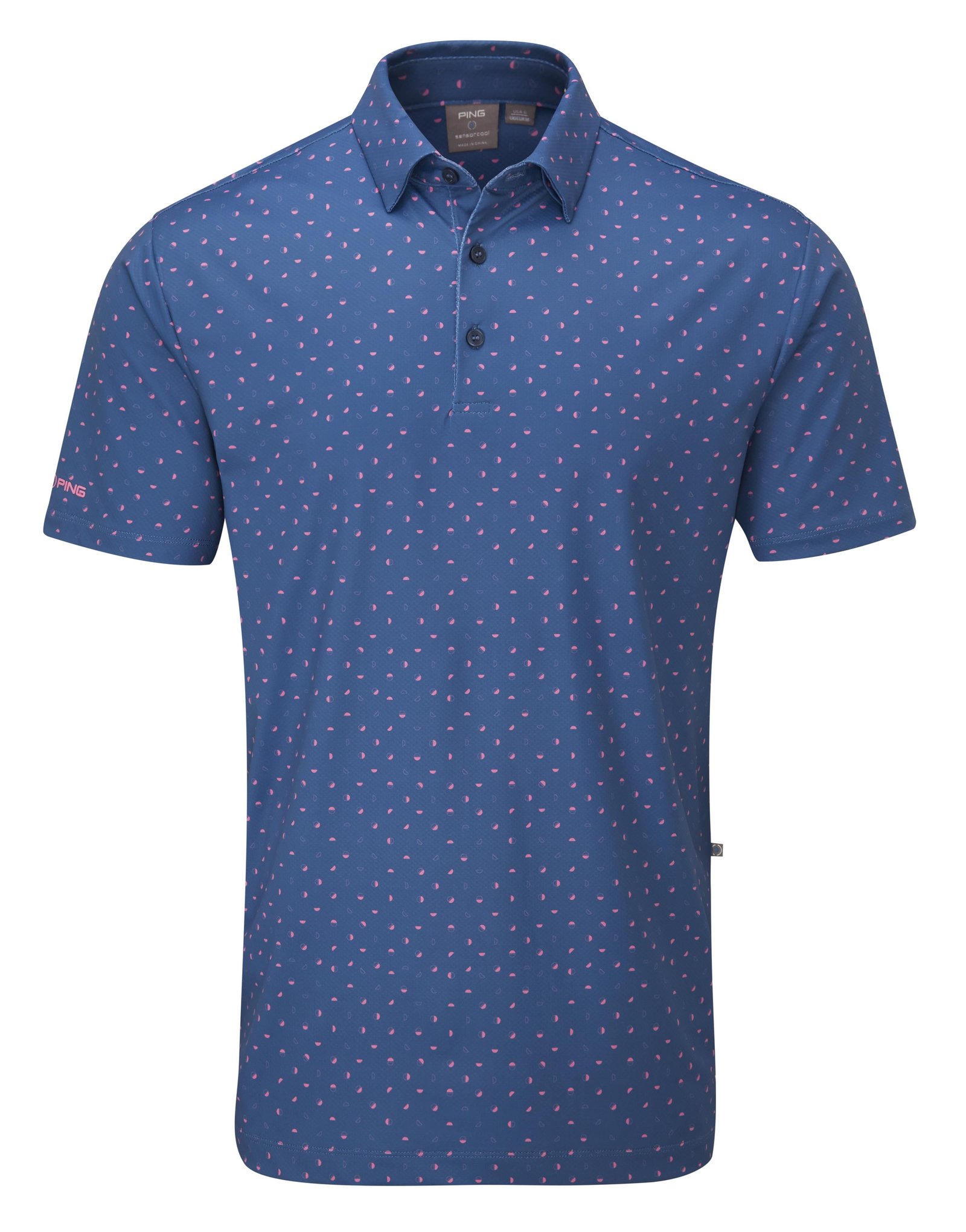 PING Ephron Printed men's polo, stellar multi