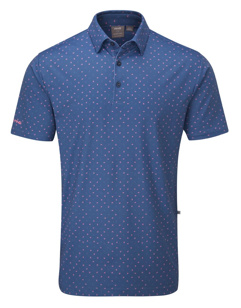 PING Ephron Printed men's polo, stellar multi