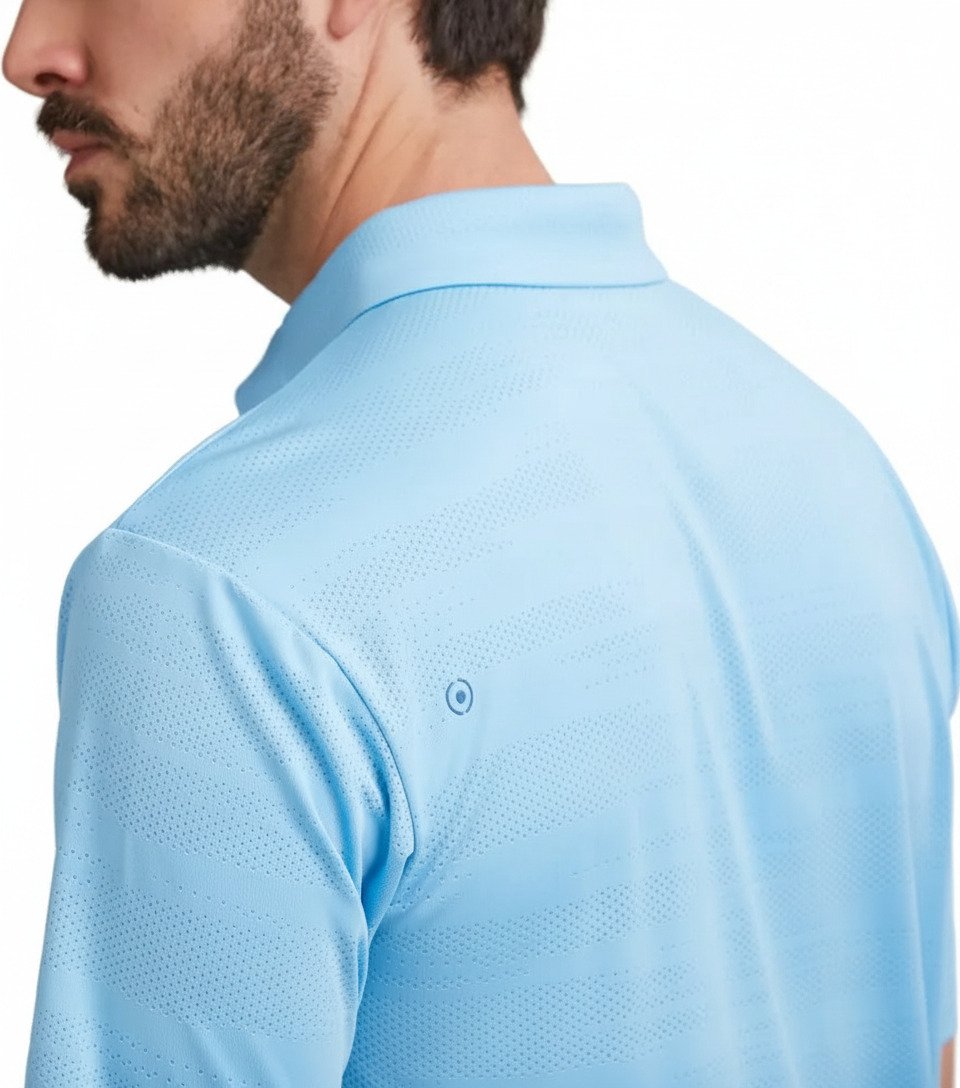 PING Claude Camo Mesh mens polo, baltic sea