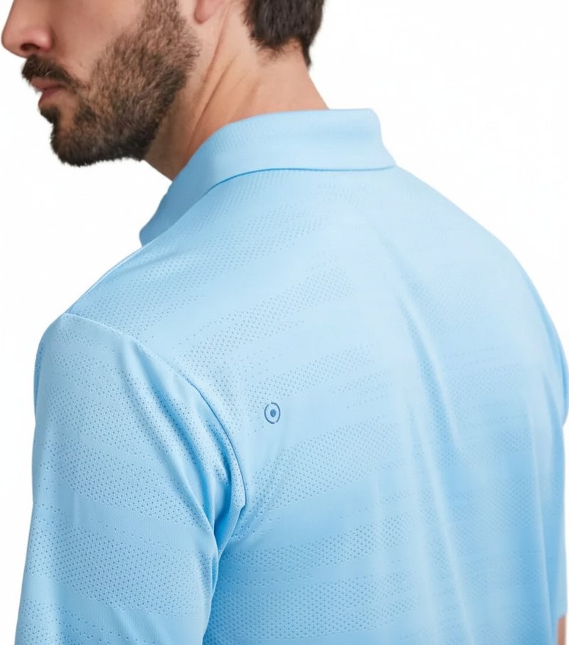 PING Claude Camo Mesh mens polo, baltic sea