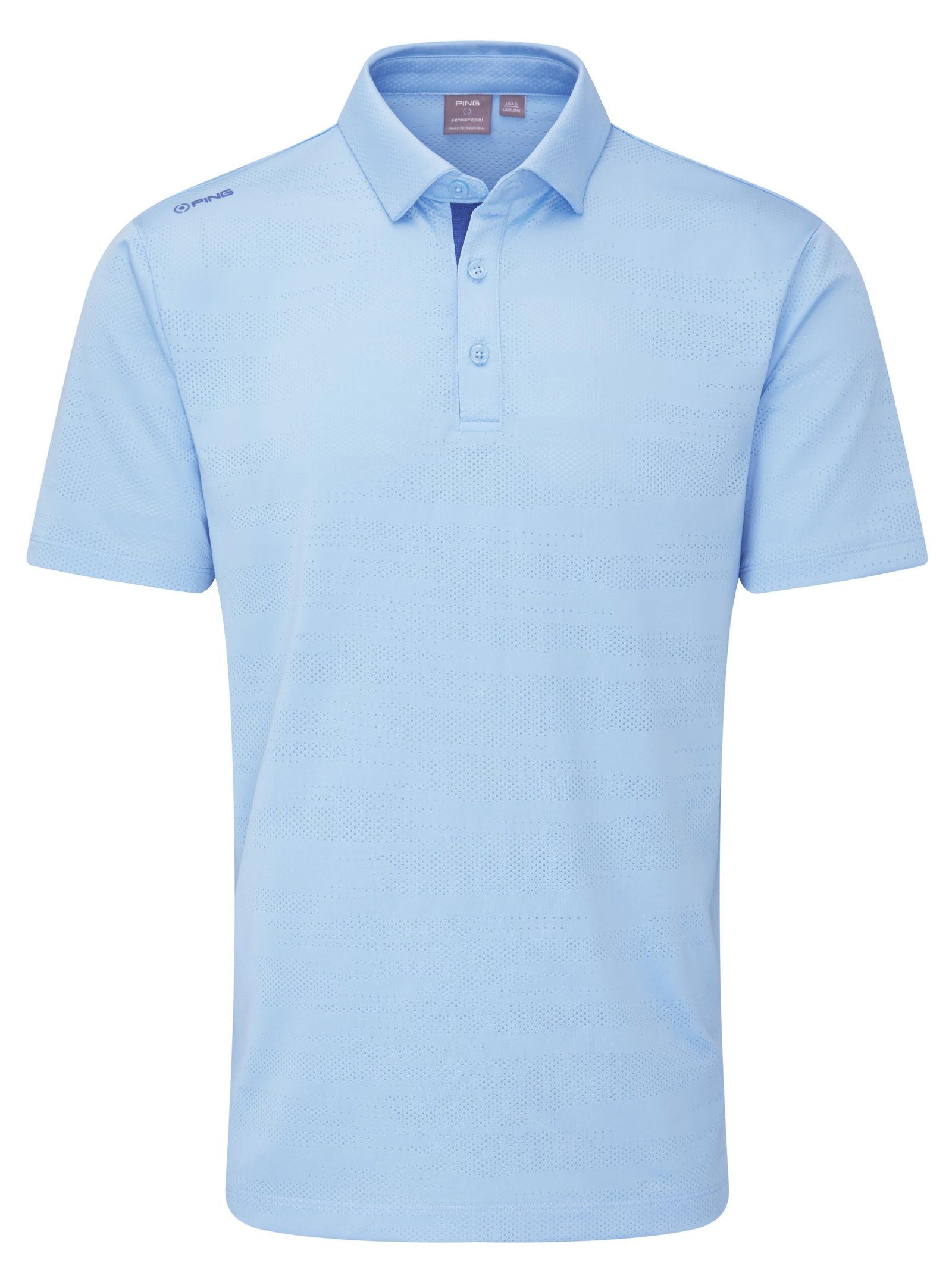 PING Claude Camo Mesh mens polo, baltic sea