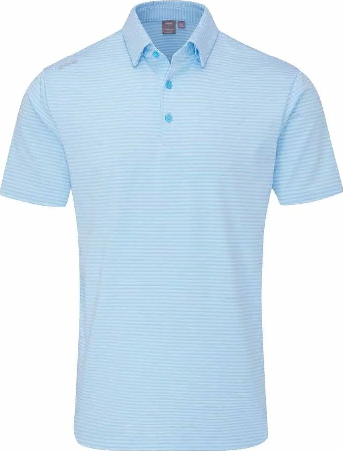 PING Langford men's polo, baltic sea/white