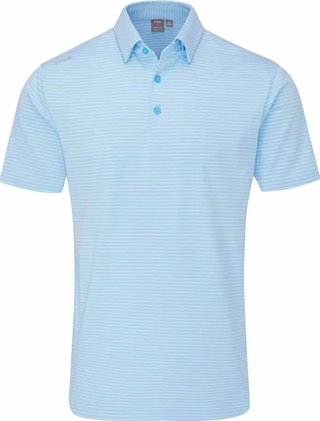 PING Langford men's polo, baltic sea/white