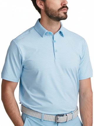 PING Langford men's polo, baltic sea/white