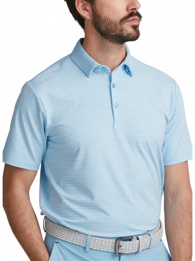 PING Langford men's polo, baltic sea/white