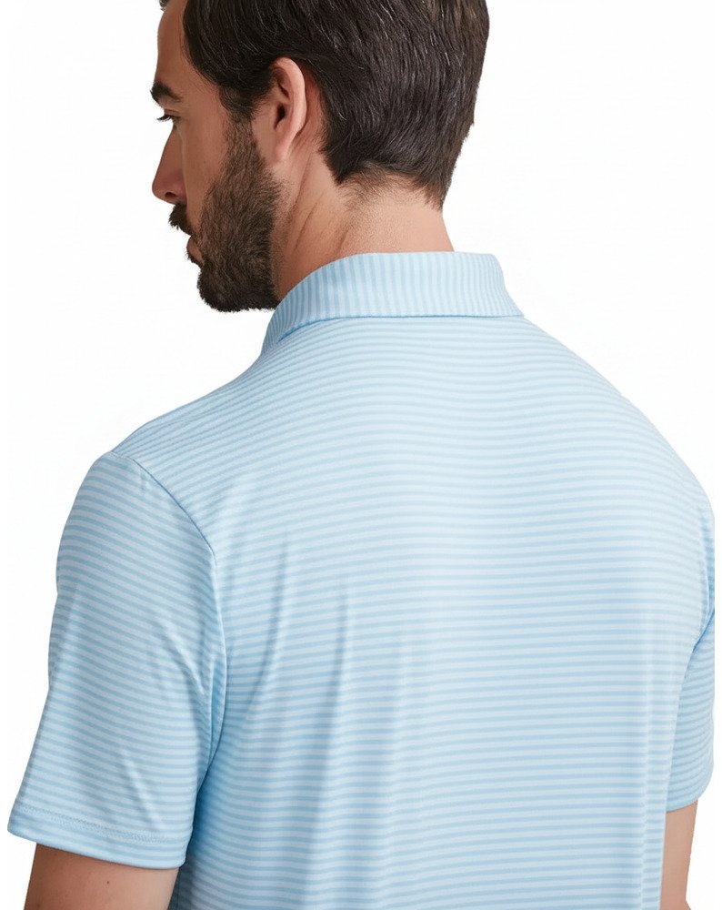PING Langford men's polo, baltic sea/white