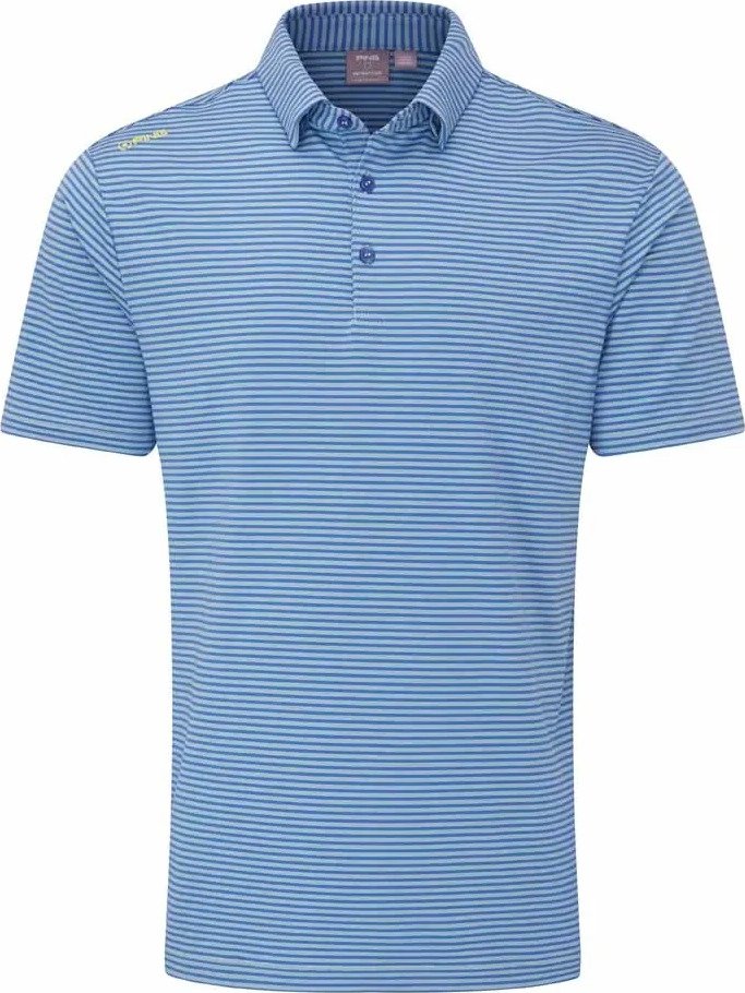 PING Langford men's polo, bright cobalt/white