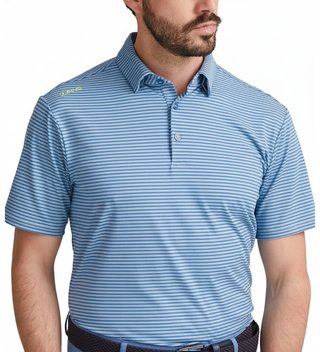 PING Langford men's polo, bright cobalt/white