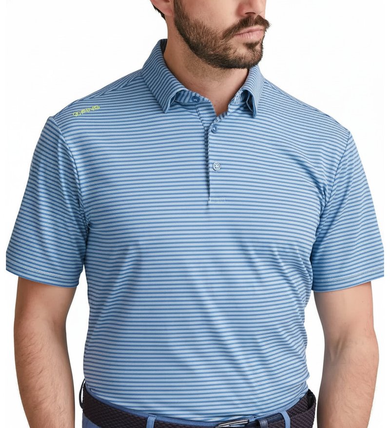 PING Langford men's polo, bright cobalt/white