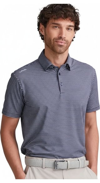 PING Langford men's polo, navy/white