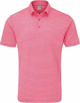 PING Langford men's polo, rhapsody/pink white