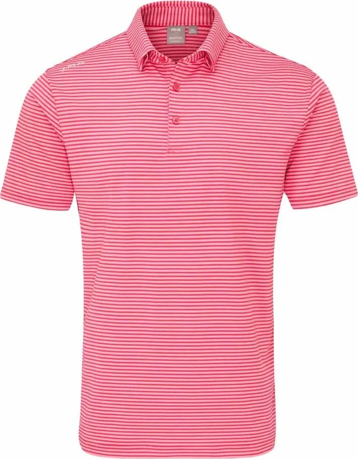 PING Langford men's polo, rhapsody/pink white