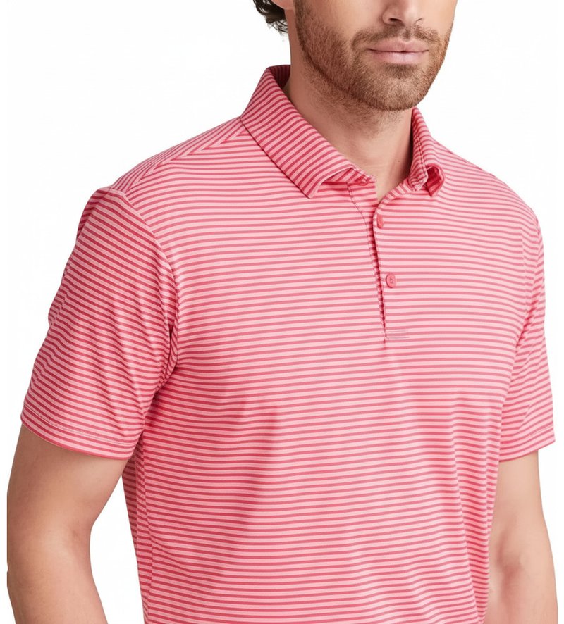 PING Langford men's polo, rhapsody/pink white