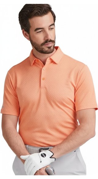 PING Hershel men's polo, wild salmon multi