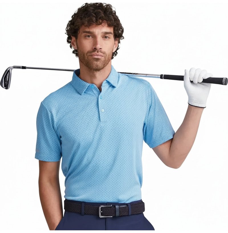 PING Hershel men's polo, baltic sea multi