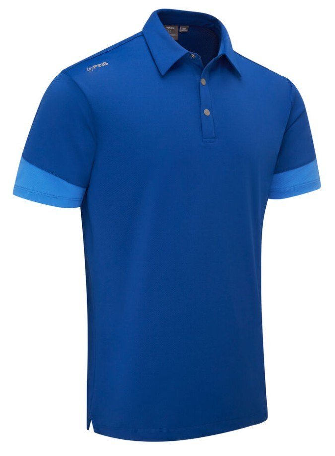 PING Ty men's polo, inky/bright cobalt