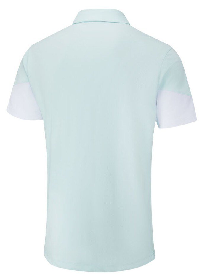 PING Ty men's polo, seaspray/white