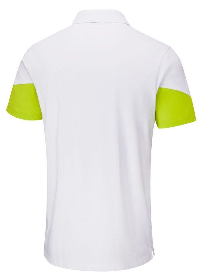 PING Ty men's polo, white/lime