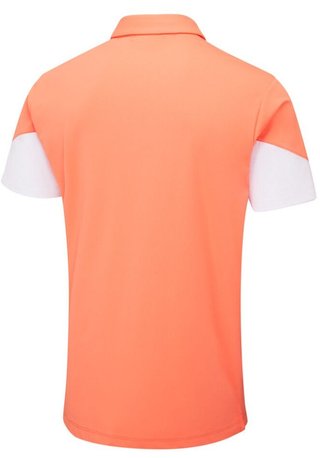 PING Ty mens polo, wild salmon/white