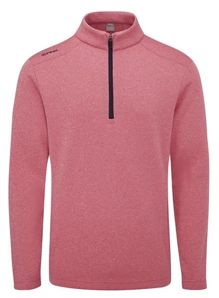 PING Ramsey half zip ribbed fleece men's pullover, rhapsody pink marl