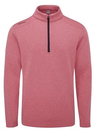 PING Ramsey half zip ribbed fleece men's pullover, rhapsody pink marl