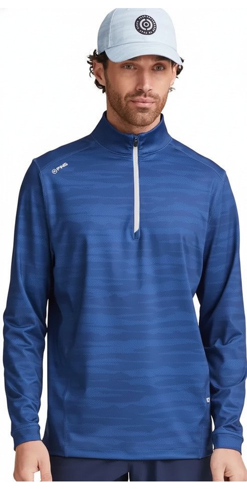 PING Latham Half Zip men's midlayer, inky multi
