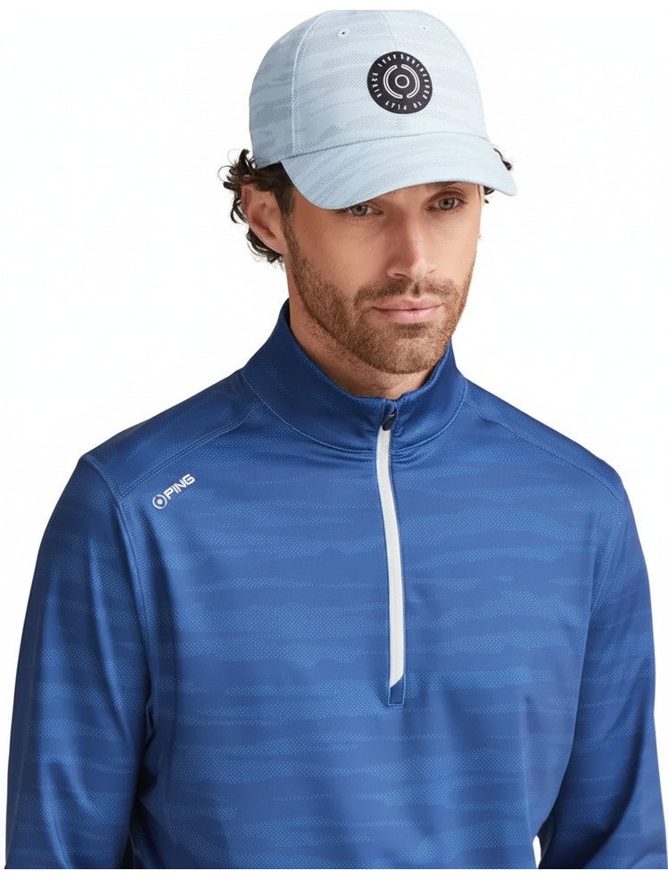 PING Latham Half Zip men's midlayer, inky multi