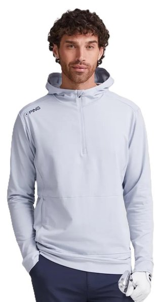 PING Haldon Hooded Fleece men's sweatshirt, pearl grey