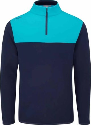 PING Kinver men's sweatshirt, navy/turquoise