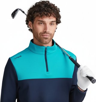 PING Kinver men's sweatshirt, navy/turquoise