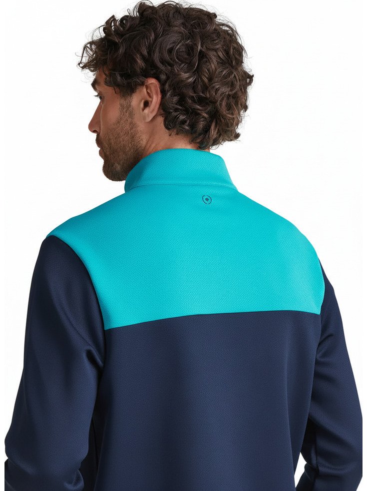 PING Kinver men's sweatshirt, navy/turquoise