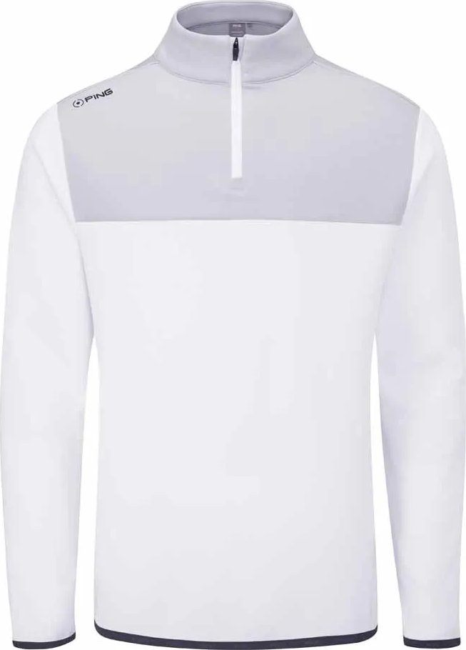PING Kinver men's sweatshirt, white/pearl grey