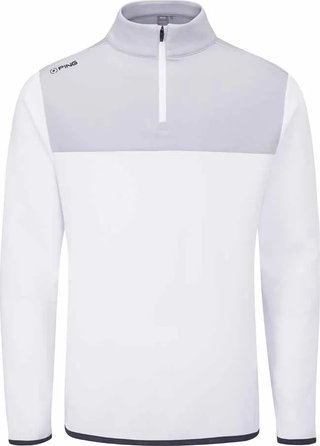 PING Kinver men's sweatshirt, white/pearl grey