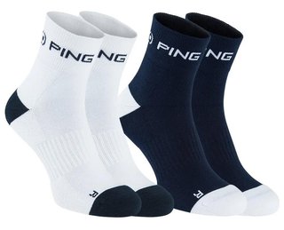 PING Quarter men's socks, navy/white (2 pairs)