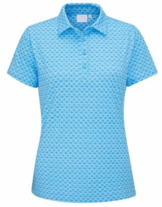 PING Aeria Printed ladies polo, azure geo