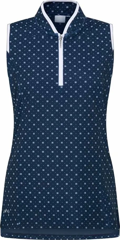 PING Penola Printed Sleeveless women's polo, micro monogram