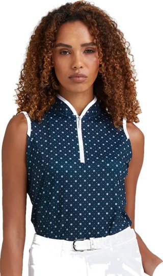 PING Penola Printed Sleeveless women's polo, micro monogram