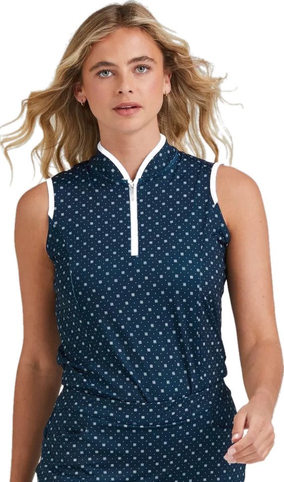 PING Penola Printed Sleeveless women's polo, micro monogram