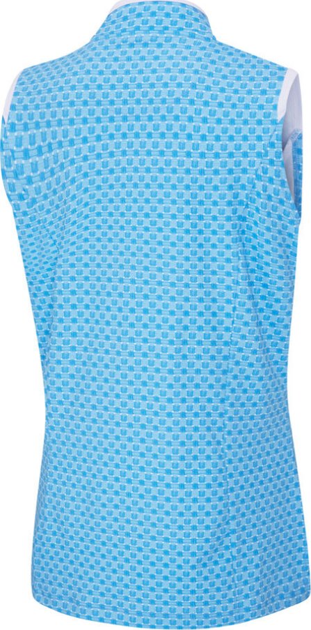 PING Penola Printed Sleeveless women's polo, azuro geo