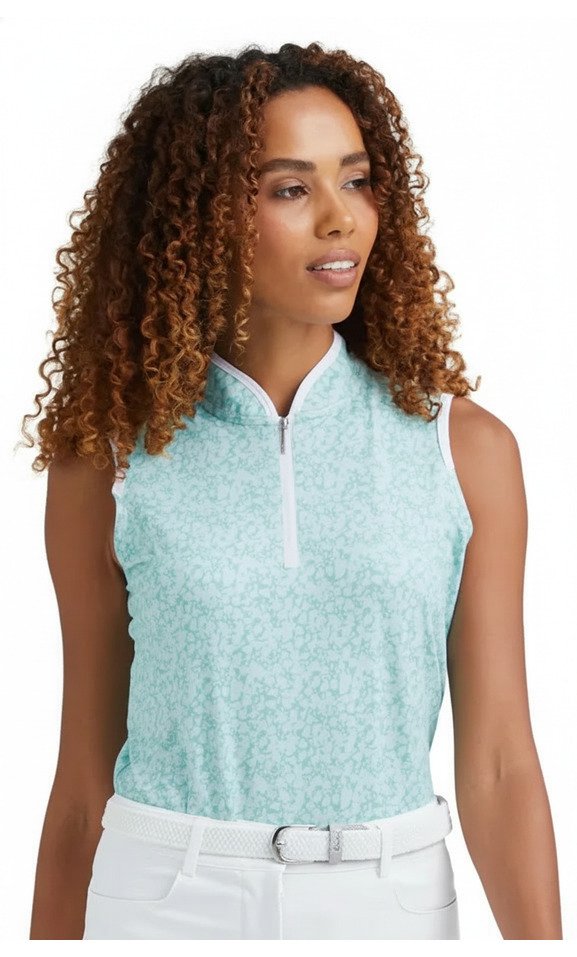 PING Penola Printed Sleeveless women's polo, splash